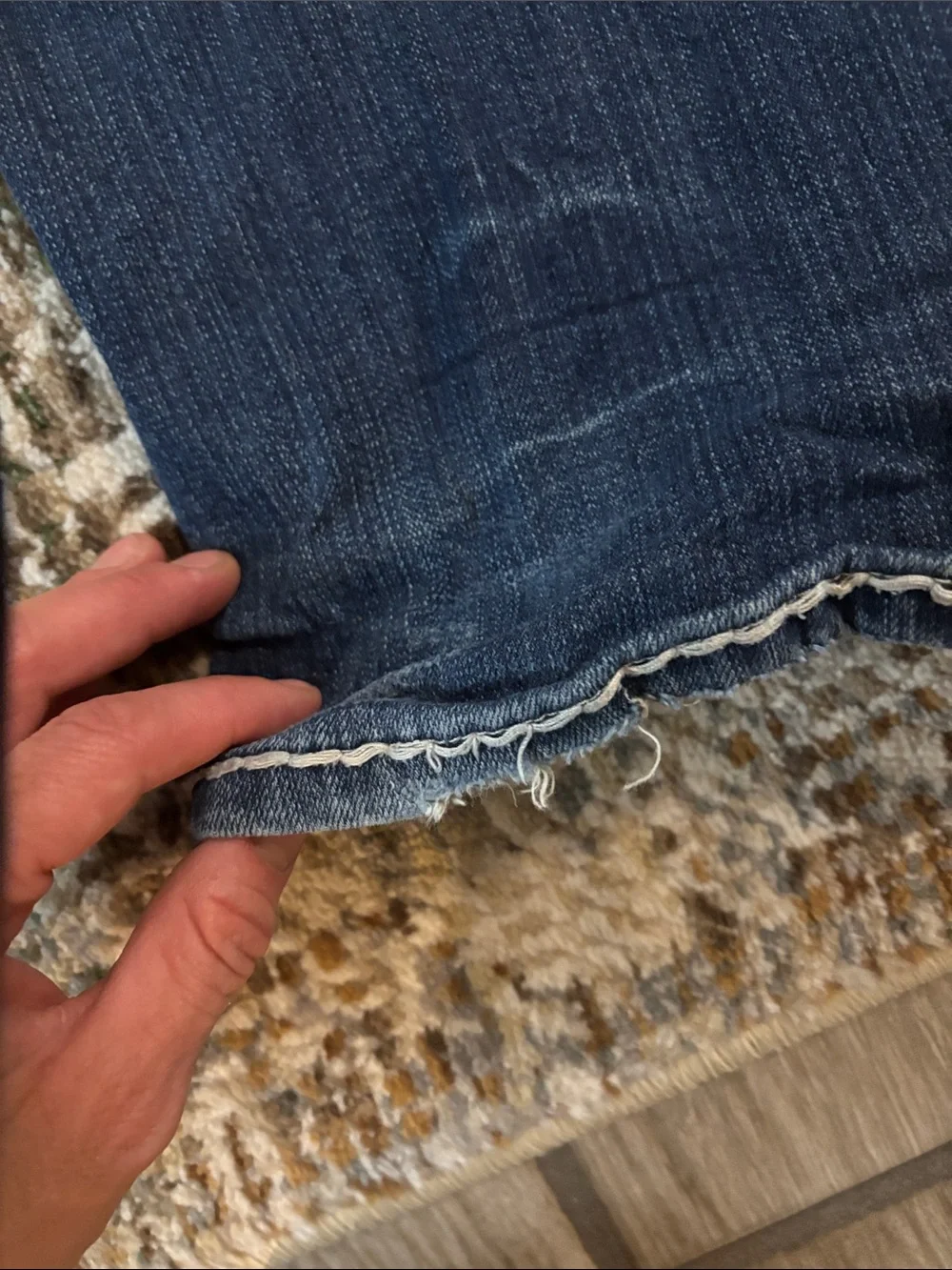 L.A. idol Dark Blue Flare Jeans with Contrast Stitching